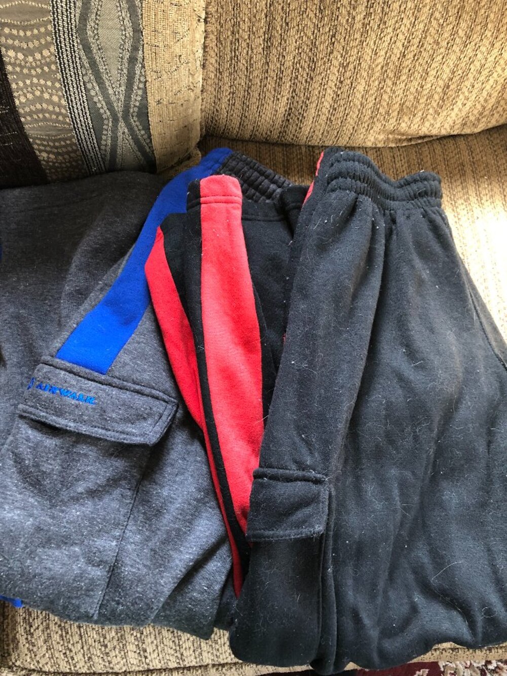 LOT of 2 Mens XL Airwalk Sweat Pants - Gray and Black - 30" Inseam #CF